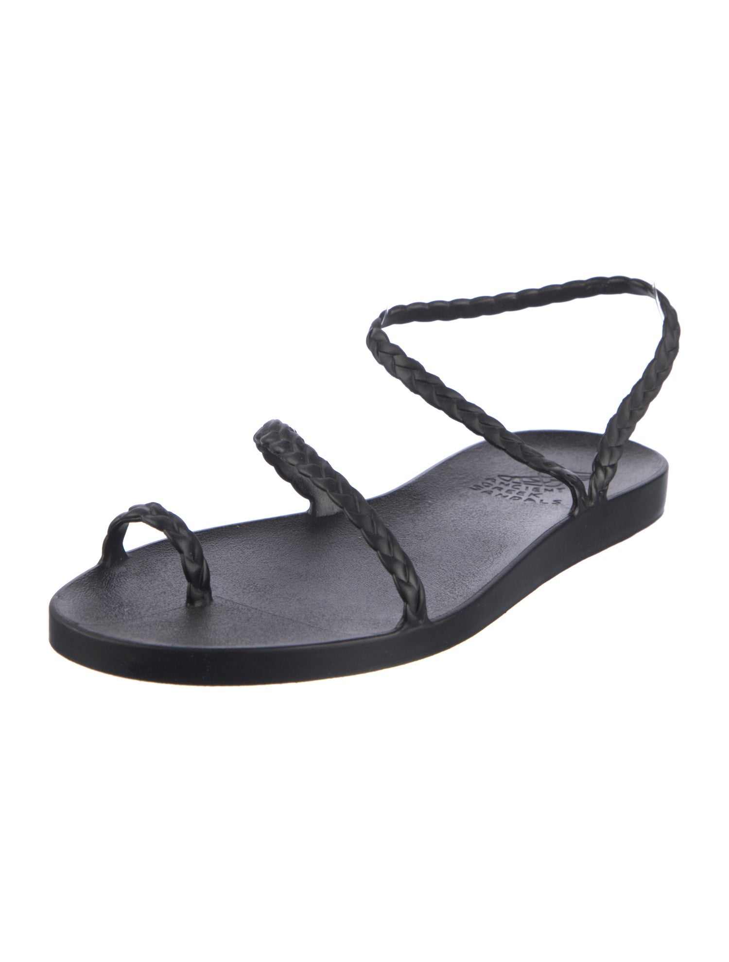 Ancient Greek Sandals Rubber Braided Accents Slingback Sandals