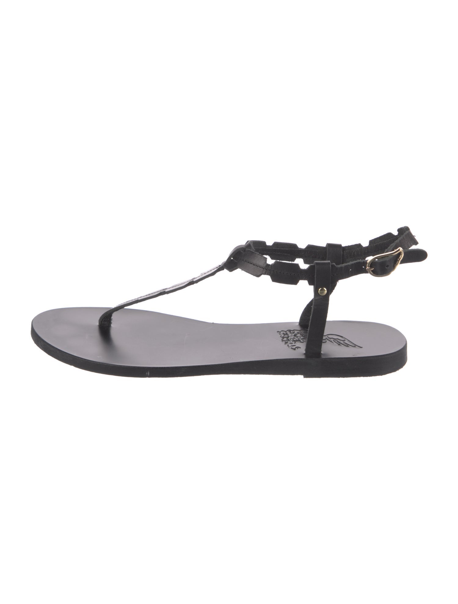 Ancient Greek Sandals Leather T-Strap Sandals