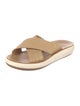 Ancient Greek Sandals Raffia Colorblock Pattern Slides