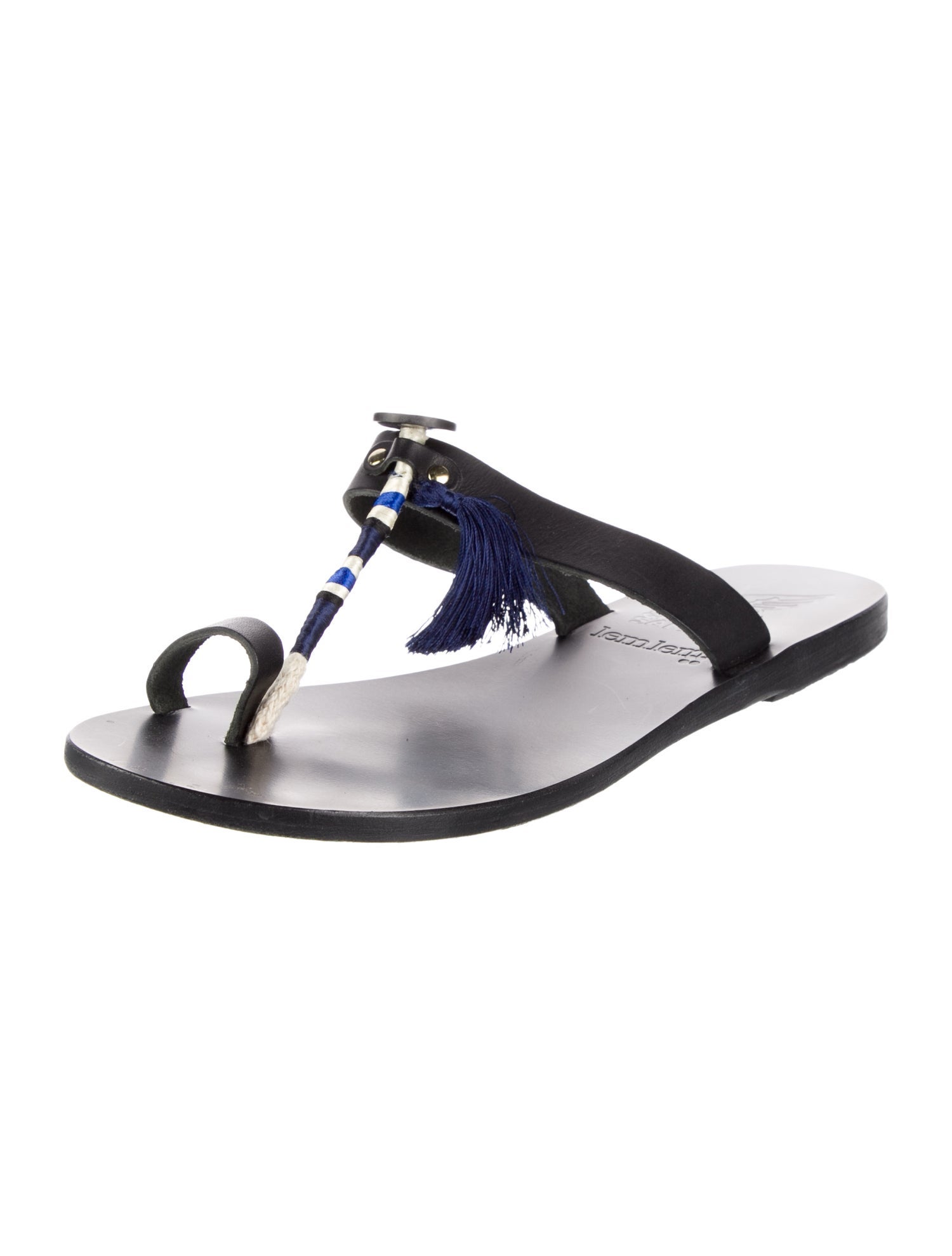 Ancient Greek Sandals Leather T-Strap Sandals