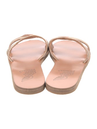 Ancient Greek Sandals Leather Animal Print Slides