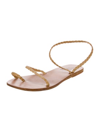 Ancient Greek Sandals Leather Braided Accents Sandals