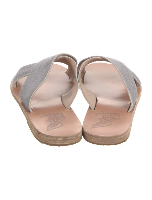 Ancient Greek Sandals Ponyhair Fur Trim Slides