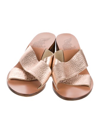 Ancient Greek Sandals Leather Slides