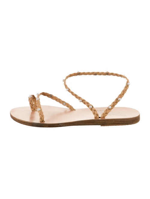 Ancient Greek Sandals Leather Braided Accents Sandals