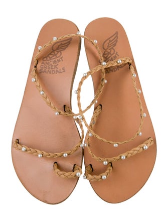 Ancient Greek Sandals Leather Braided Accents Sandals