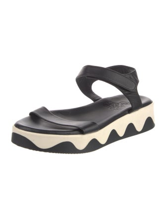 Ancient Greek Sandals Leather Colorblock Pattern Slingback Flats