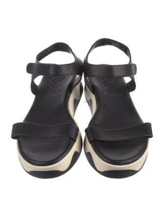 Ancient Greek Sandals Leather Colorblock Pattern Slingback Flats