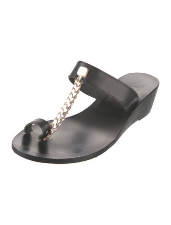 Ancient Greek Sandals Leather T-Strap Sandals