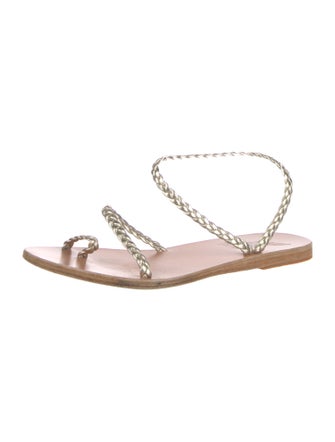 Ancient Greek Sandals Leather Braided Accents Sandals