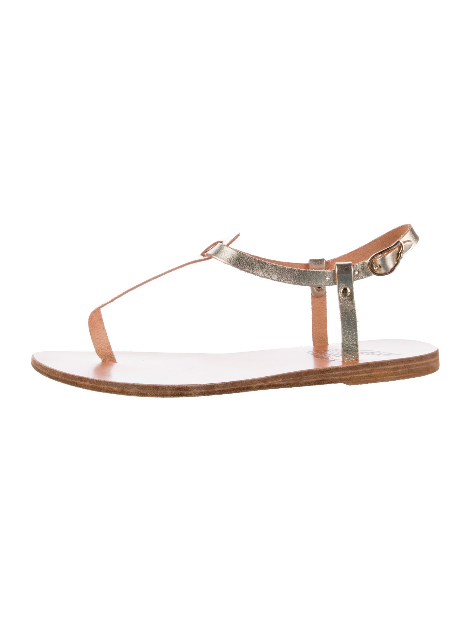 Ancient Greek Sandals Leather T-Strap Sandals