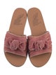 Ancient Greek Sandals Velvet Bow Accents Slides