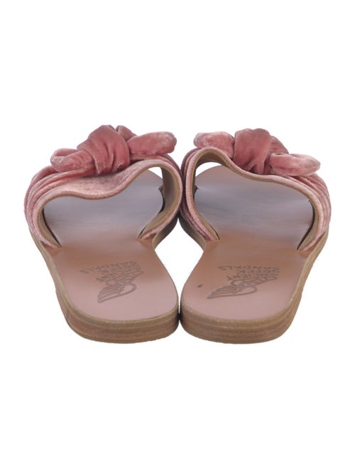 Ancient Greek Sandals Velvet Bow Accents Slides