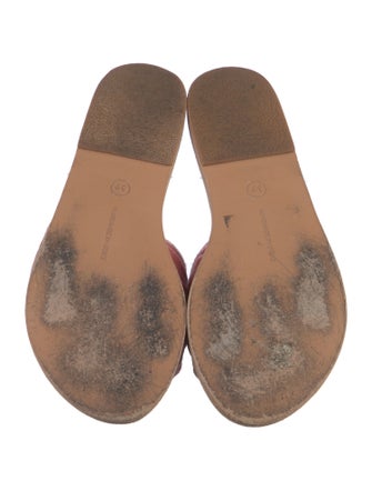 Ancient Greek Sandals Velvet Bow Accents Slides