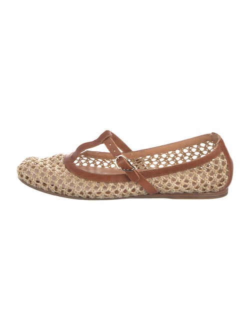 Ancient Greek Sandals Raffia Colorblock Pattern Mary Jane Flats