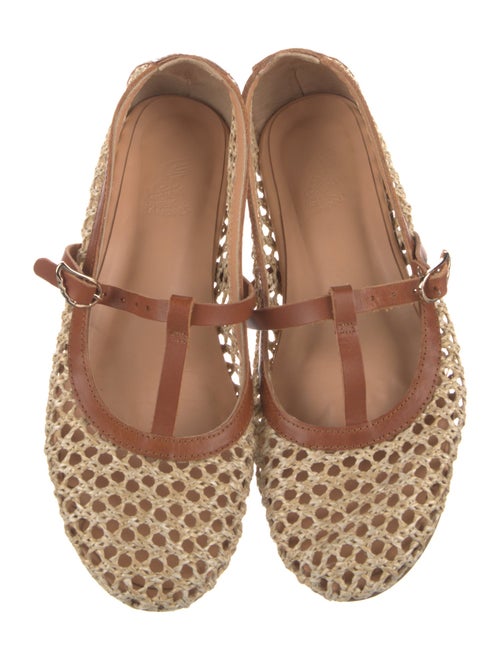 Ancient Greek Sandals Raffia Colorblock Pattern Mary Jane Flats