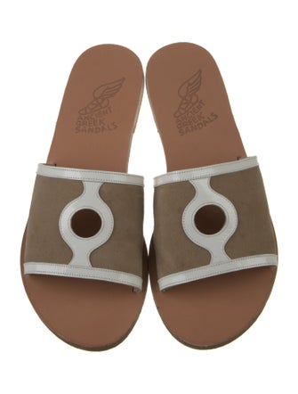 Ancient Greek Sandals Suede Colorblock Pattern Flats