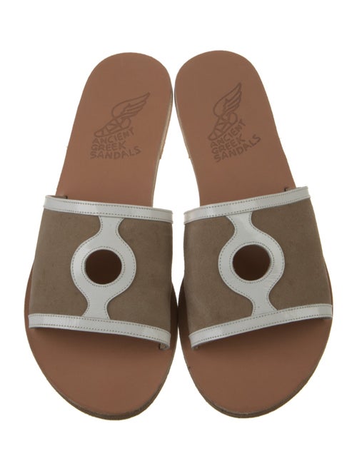 Ancient Greek Sandals Suede Colorblock Pattern Flats