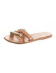 Ancient Greek Sandals Leather Printed Flats
