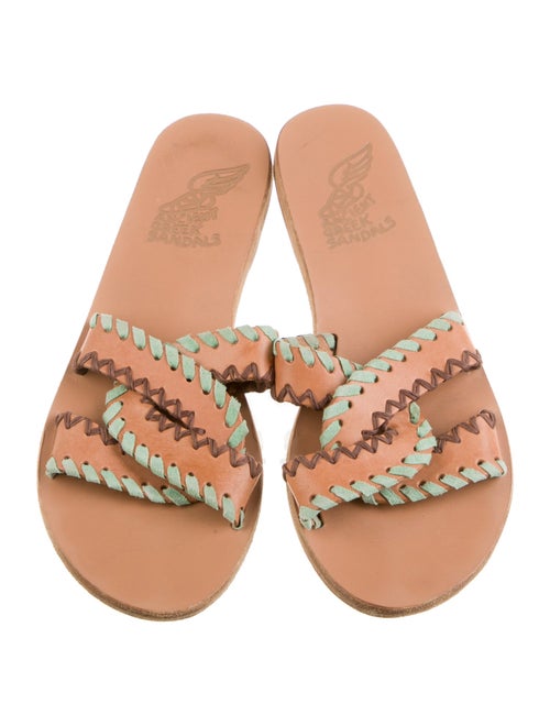 Ancient Greek Sandals Leather Printed Flats