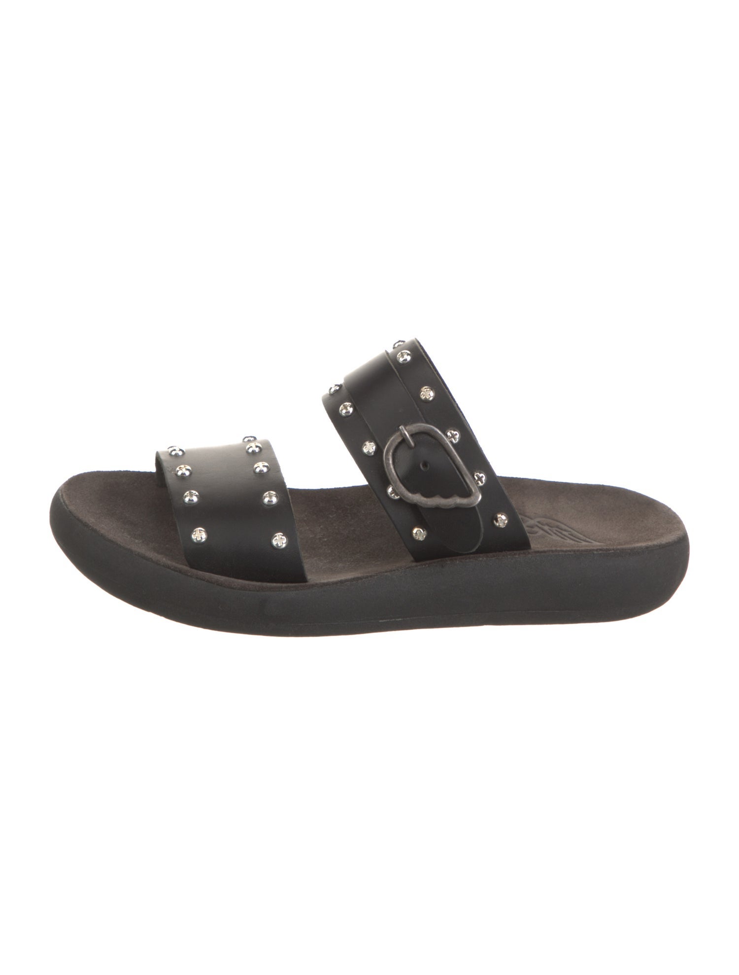 Ancient Greek Sandals Leather Studded Accents Slides