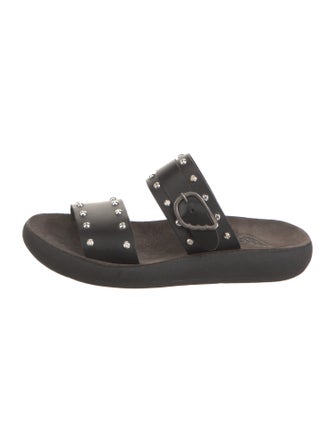 Ancient Greek Sandals Leather Studded Accents Slides