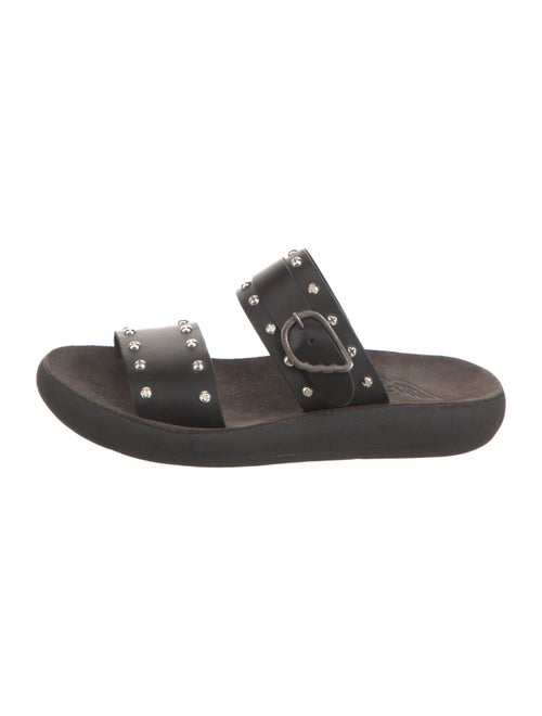 Ancient Greek Sandals Leather Studded Accents Slides