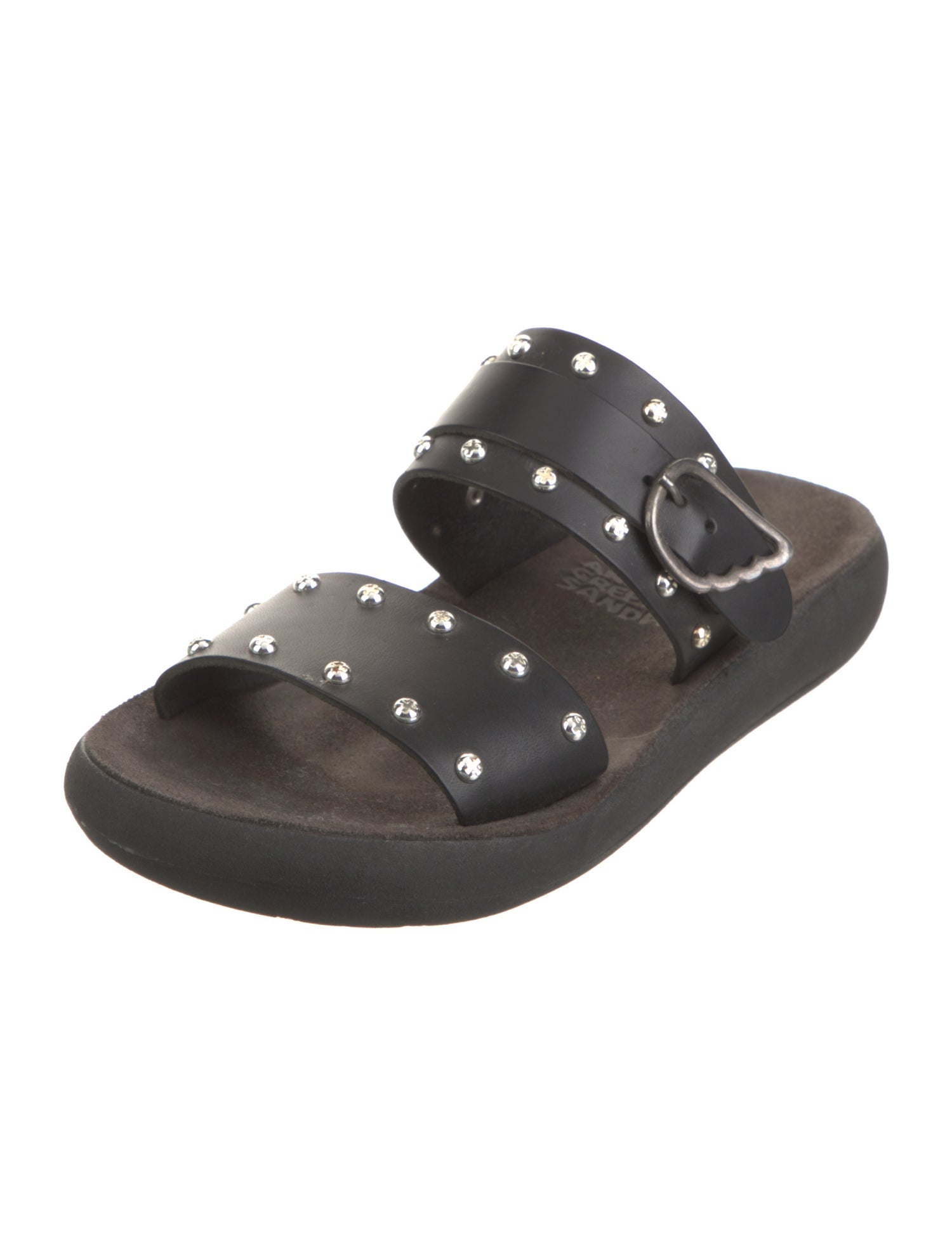 Ancient Greek Sandals Leather Studded Accents Slides