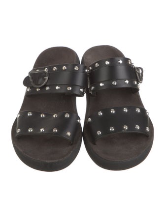 Ancient Greek Sandals Leather Studded Accents Slides
