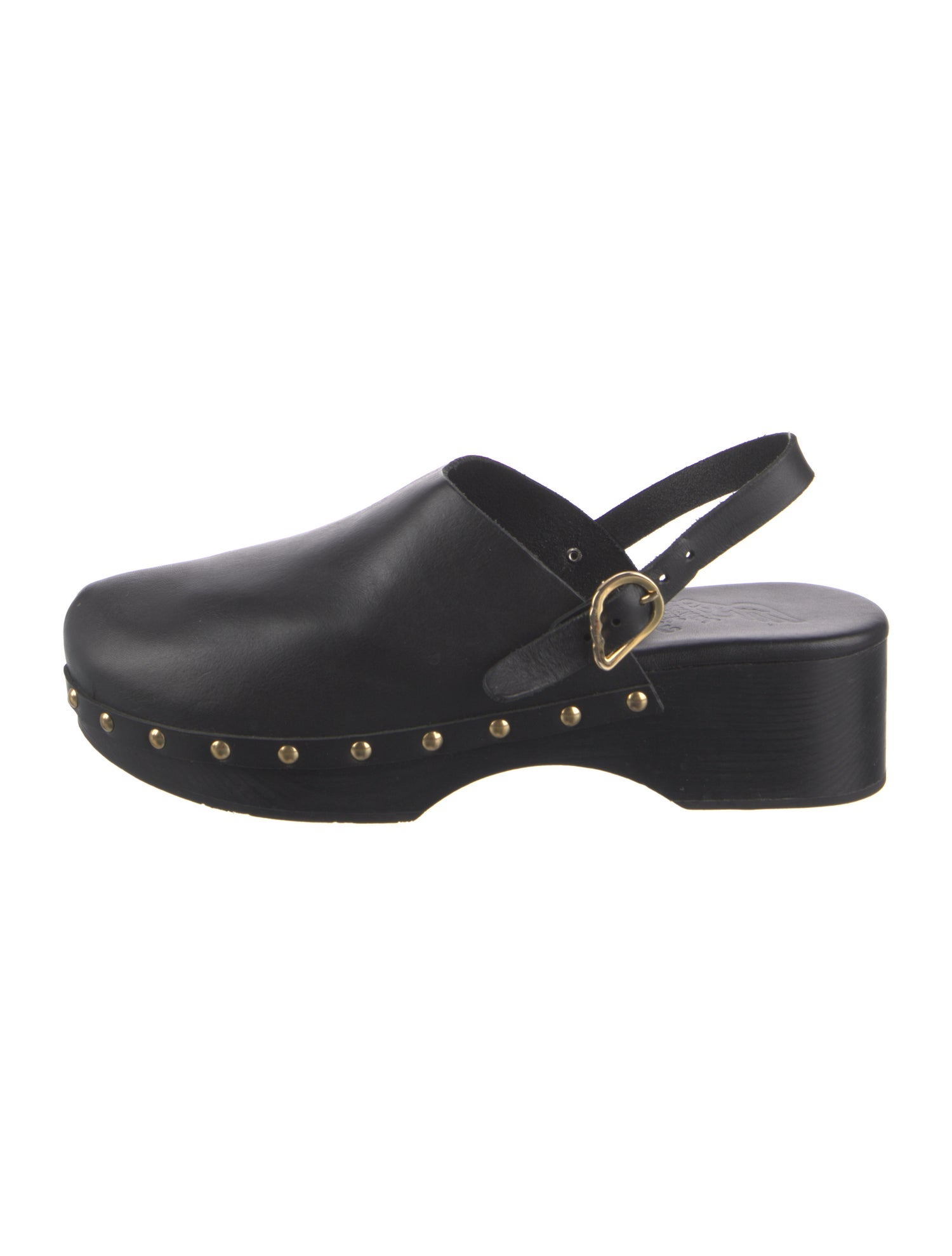 Ancient Greek Sandals Leather Studded Accents Slingback Pumps