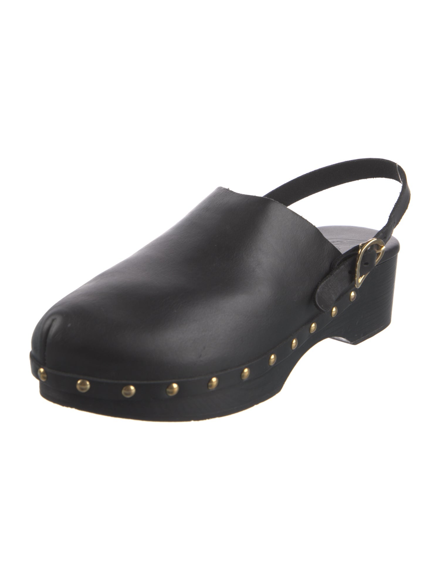 Ancient Greek Sandals Leather Studded Accents Slingback Pumps