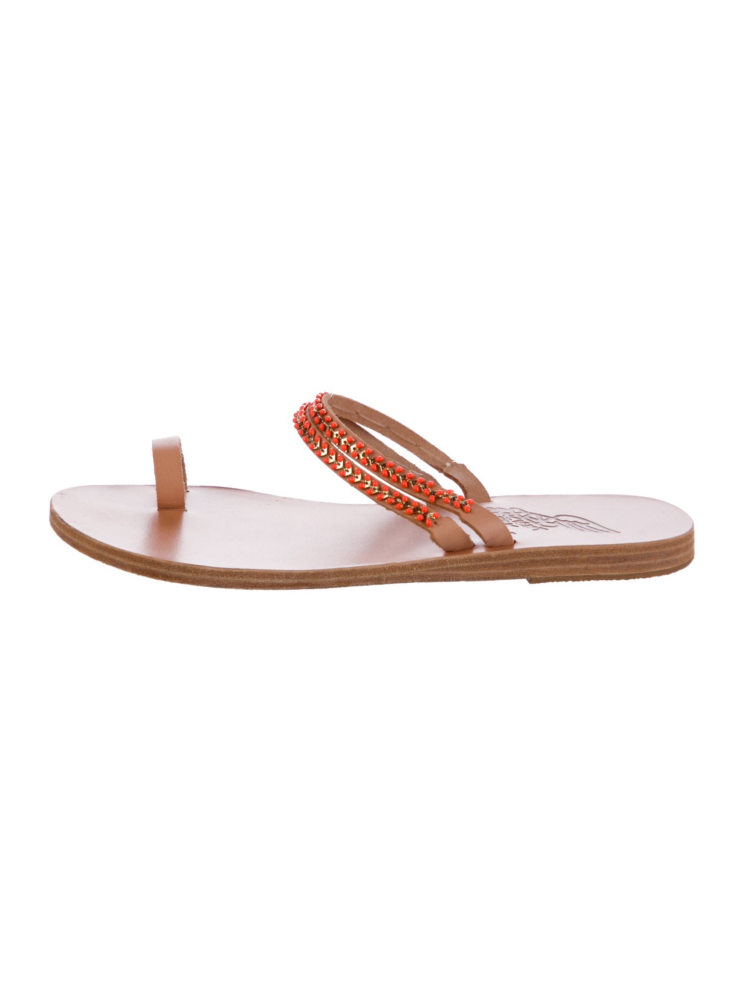 Ancient Greek Sandals Leather Slides