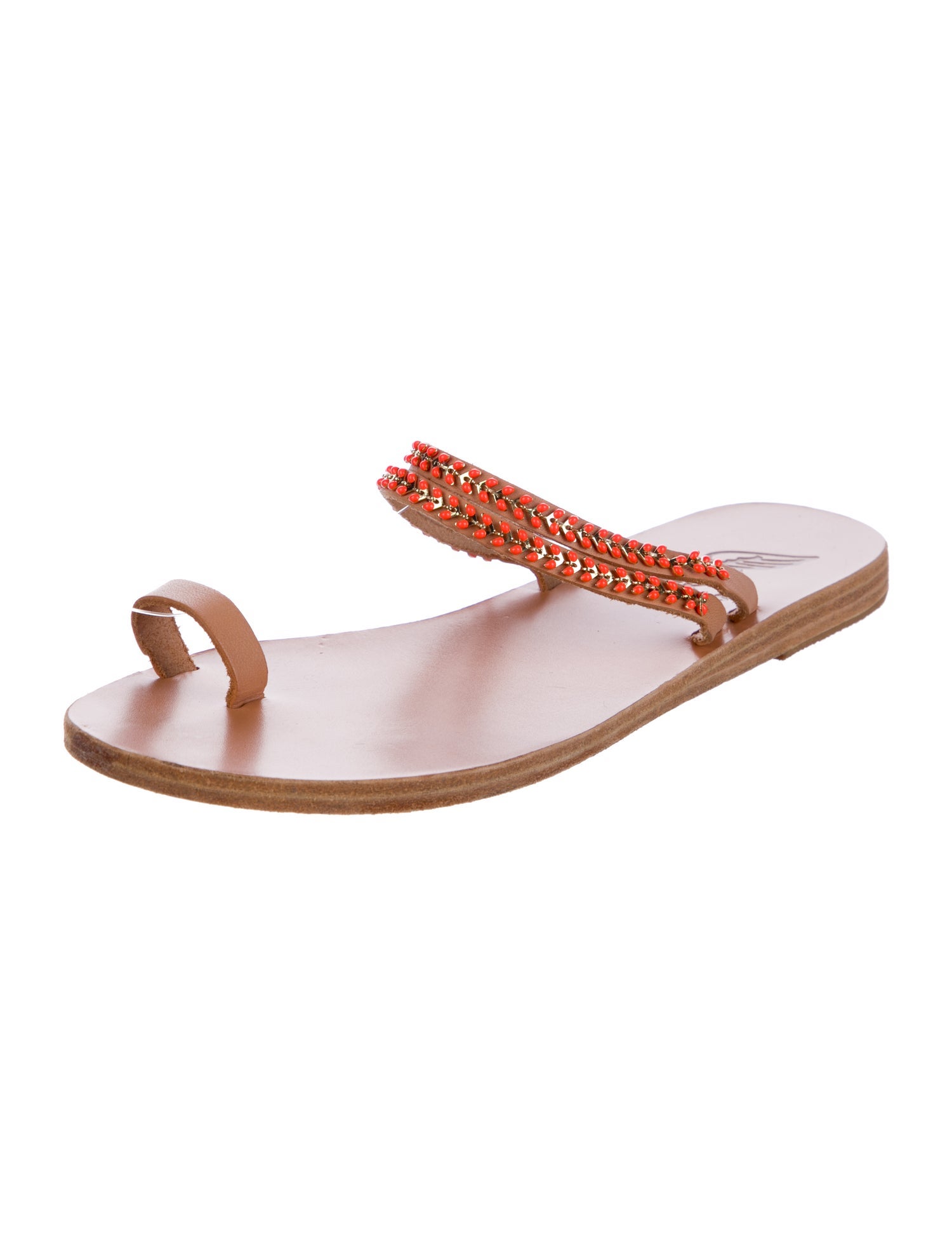 Ancient Greek Sandals Leather Slides