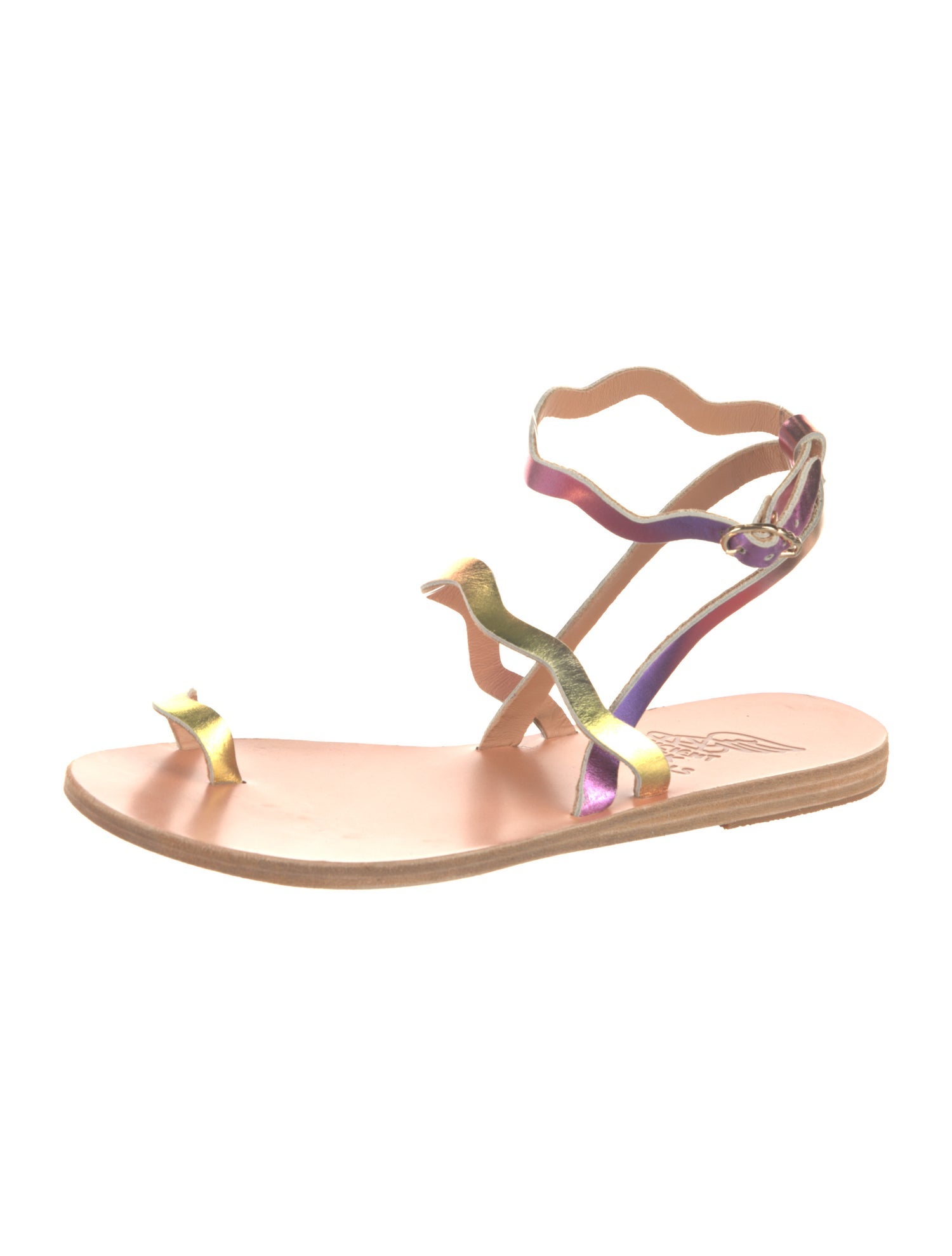 Ancient Greek Sandals Leather Patterned Gladiator Sandals