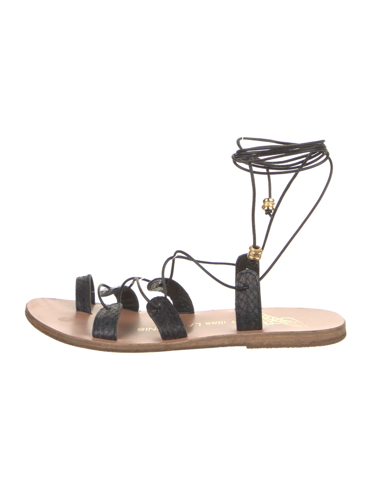 Ancient Greek Sandals Embossed Leather Gladiator Sandals