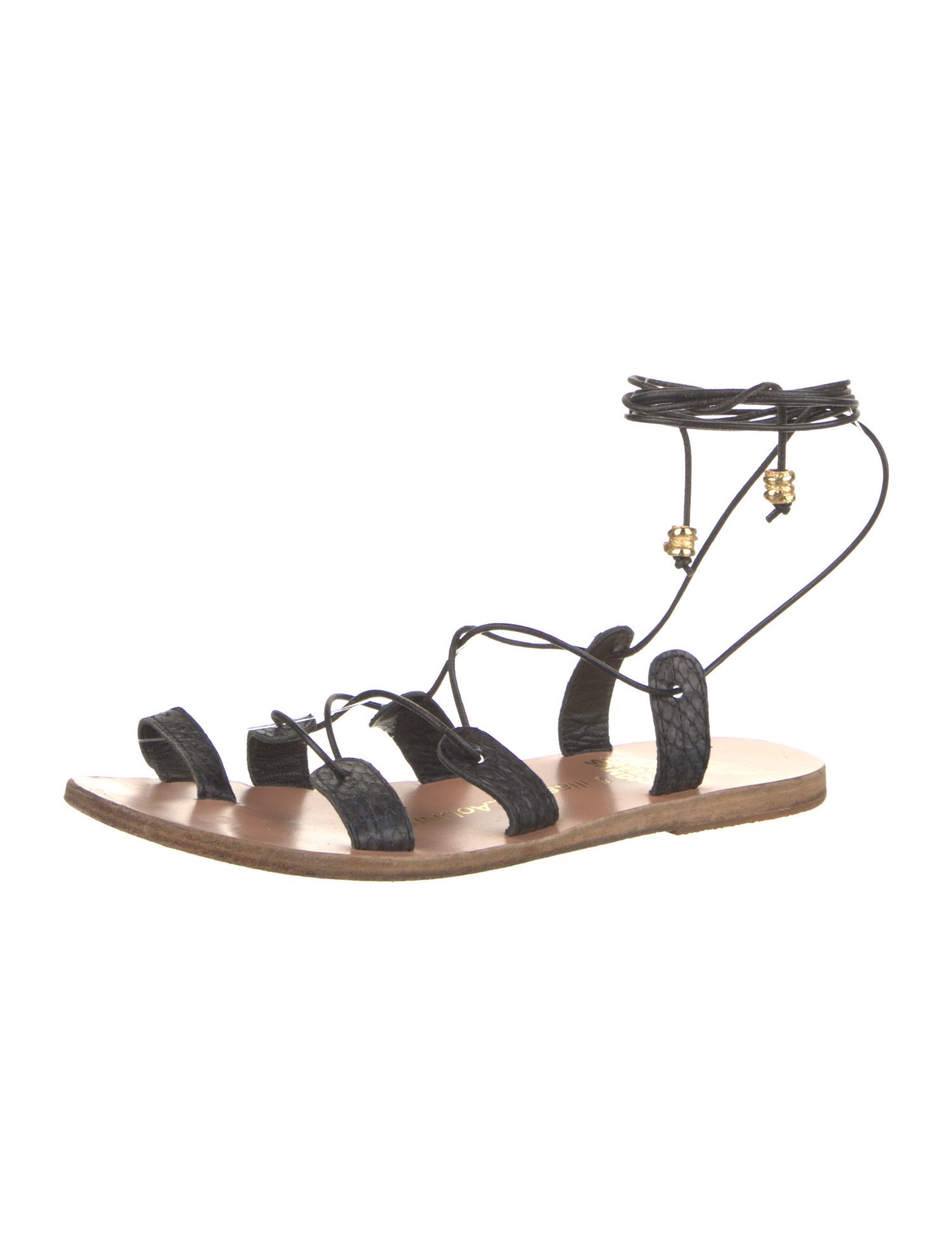 Ancient Greek Sandals Embossed Leather Gladiator Sandals