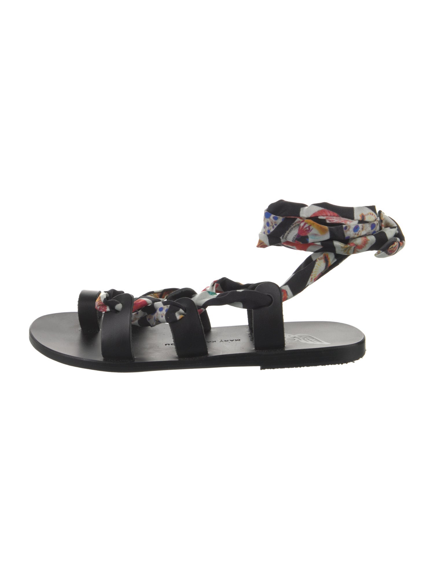 Ancient Greek Sandals Floral Print Gladiator Sandals