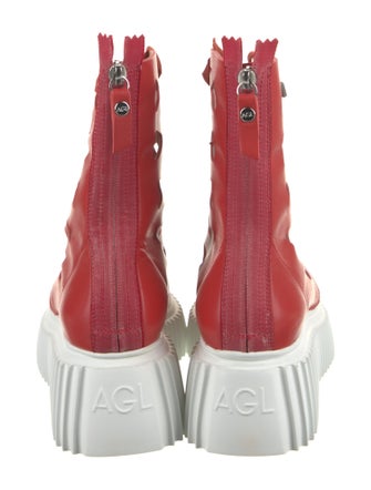 AGL Leather Printed Lace-Up Boots