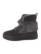 AGL Suede Fur Trim Combat Boots