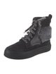 AGL Suede Fur Trim Combat Boots