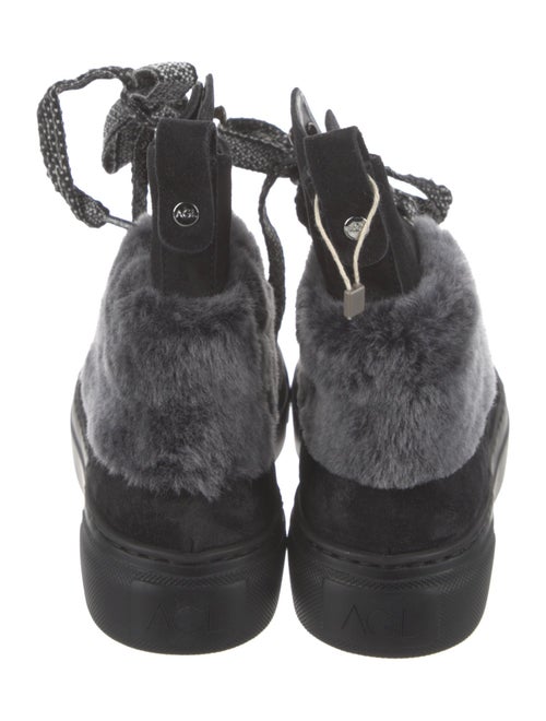 AGL Suede Fur Trim Combat Boots