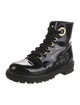 AGL Patent Leather Printed Combat Boots