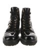 AGL Patent Leather Printed Combat Boots