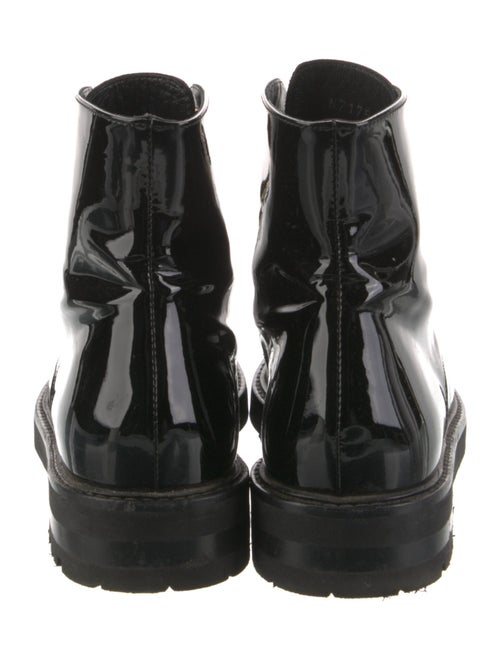 AGL Patent Leather Printed Combat Boots