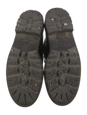 AGL Patent Leather Printed Combat Boots