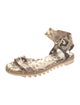 AGL Leather Animal Print Gladiator Sandals