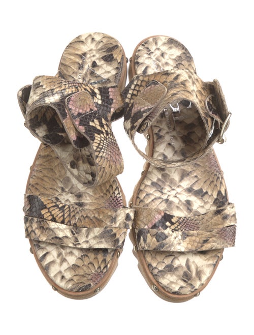 AGL Leather Animal Print Gladiator Sandals