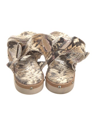 AGL Leather Animal Print Gladiator Sandals