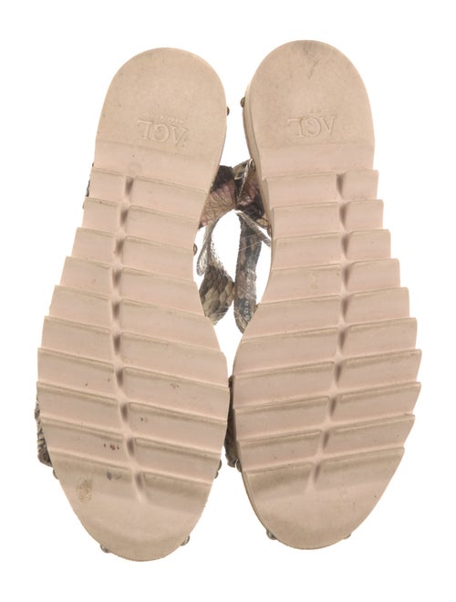 AGL Leather Animal Print Gladiator Sandals