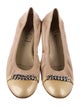 AGL Leather Chain-Link Accents Ballet Flats